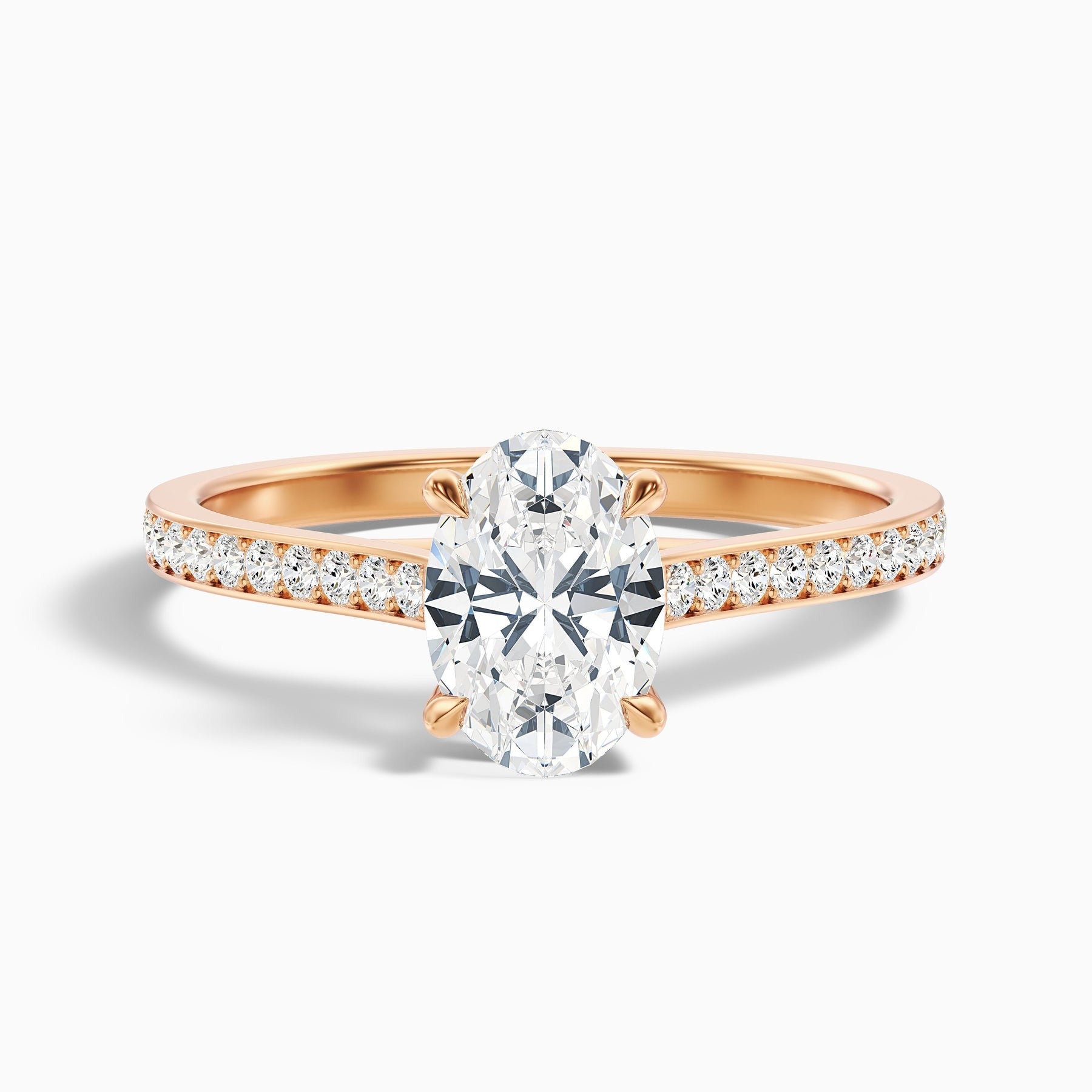 Aurelia Oval Cut Side Stone Pave Lab Grown Engagement Ring